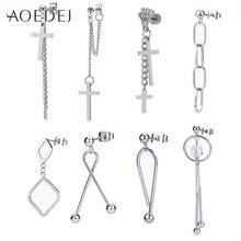 AOEDEJ Long Tassel Punk Cross Earrings 316L Stainless Steel Stud Earrings for Woman Gothic Jewelry for Men Hip Hop Earrings 2024 - buy cheap