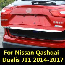For Nissan Qashqai Dualis J11 2014-2017 Stainless Steel Rear Trunk Tailgate Trim Door Molding Boot Garnish Bezel Cover styling 2024 - buy cheap