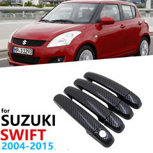 Juego de manijas de puerta de fibra de carbono para Suzuki Swift Maruti DZire, accesorios de coche, pegatinas 2004, color negro, 2015 ~ 2005 2024 - compra barato