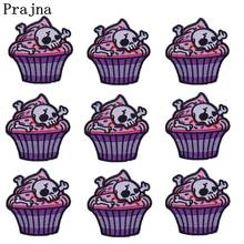 Prajna 10PCS Punk Skull Cake Patch Rock Biker Style Iron On Patches Pack Sewing Embroidered Patches For Clothing Cheap Wholesale 2024 - buy cheap