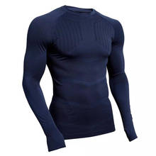 Camiseta esportiva de compressão de secagem rápida, camiseta com manga comprida para homens, corrida, academia e fitness 2024 - compre barato