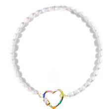 Luxurious natural freshwater pearls beaded necklace high quality oval pearls colorful heart-shaped spiral buckle exquisite trend 2024 - buy cheap