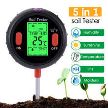 Medidor de ph do solo 3/3 em 1, com luz de umidade e ph, ferramenta de jardinagem para ambientes internos e externos, sem necessidade de bateria 2024 - compre barato