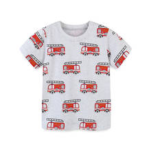 Jumping Meters Children's New Cartoon T shirts For Boys Summer Fashion Cars Print Clothes Hot Kids Tees Tops 2024 - buy cheap