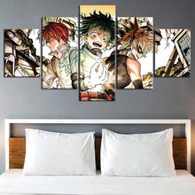 Pegatinas de pared de My Hero Academia, papel tapiz HD, lienzo de arte para decoración de habitación, murales, decoración de fondo, 5 piezas 2024 - compra barato