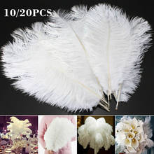 Plumas de avestruz de imitación grande, plumas artesanales para joyería, decoración de fiesta de boda, 25-30cm, 10/20 Uds. 2024 - compra barato