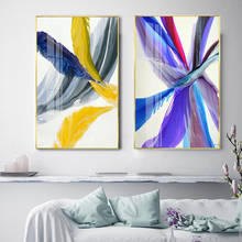 Pintura de lona abstrata moderna para parede, cinto colorido de penas, nórdico, tela, pinturas, impressões, para escritório, sala, decoração de casa 2024 - compre barato