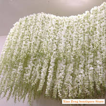 Flores artificiales de seda para decoración de techo, Hortensia colgante romántica de boda, 24 colores, 100 Uds. 2024 - compra barato