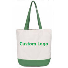 300pcs Custom Logo Reusable Cotton Canvas Grocery Shopping Tote Bags for Candy/Gifts/Packing 2024 - buy cheap