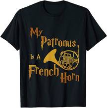 My Patronus is a French Horn T-Shirt Summer Cotton Short Sleeve O-Neck Men's T Shirt New S-3XL 2024 - buy cheap