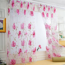 1pcs Vines Leaves Tulle Door Window Curtain Drape Panel Sheer Scarf Valances Cortinas Para La Sala Curtains For Living Room 2024 - buy cheap