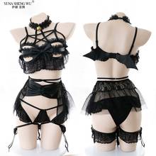 Disfraces de Cosplay de alas de diablo para mujer, conjunto de lencería Sexy de Lolita, Bikini de Anime Shouw con alas, disfraces de Halloween 2024 - compra barato