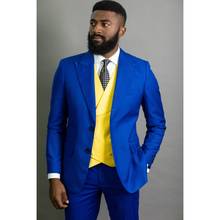 Tailored Made Best Man Groomsmen Peak Lapel Groom Tuxedos Two Buttons Men Suits Prom Man Blazer ( Jacket+Pants+Tie+Vest ) 2024 - buy cheap