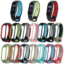 Sport Strap For Xiaomi Mi Band 6 3 4 5 Silicone Wrist Strap For Mi band 4 Double Color Bracelet For Xiaomi Mi Band 6 5 Accessory 2024 - buy cheap