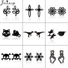 Jisensp Stainless Steel Heart Stud Earrings for Women Kids Minimalist Cat Mouse Flower Earings Jewelry Christmas Accessories Gif 2024 - buy cheap