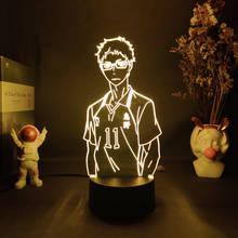 Lámpara de noche 3D de personaje de Anime Haikyuu Karasuno tsukisshima, lámpara de noche con Sensor LED de visualización de Manga y número 11, 5V, USB 2024 - compra barato