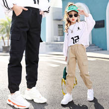 EACHIN Baby Girls Pants Multi-pocket Cargo Pants Casual Trousers Children Elastic Waist Harem Pants Summer Anti-mosquito Pants 2024 - buy cheap