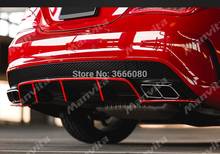 Спортивный диффузор для Mercedes Benz CLA-Class W117 2013-15, CLA180 CLA200, задний бампер из углеродного волокна 2024 - купить недорого