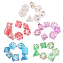 Juego de 7 unids/set de dados de cara transparente, D4, D6, D8, D10, D12, D20, mazmorras y dragón D y D, RPG, juegos de mesa de polietileno, juguete 2024 - compra barato