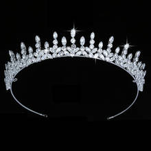 Tiaras and Crown HADIYANA Trendy Women Wedding Bridal Hair Accessories Fashion Party Gift Cubic Zircon BC5541 Corona Princesa 2024 - compre barato