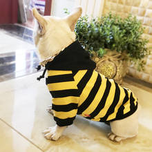 INS Autumn Winter Pet Dog Clothes yellow Striped Pet Dog Hoodie French Bulldog Clothing For Dogs Costume Pet Clothes For Dogs 2024 - buy cheap