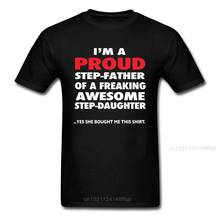 Proud Step-Father Of Awesome Step-Daughter T Shirt Men T-shirt Black Lovely Tops Tees 80s Clothing Warm Saying Tshirt 2024 - buy cheap