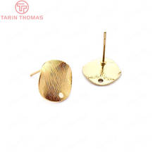 10 Pcs 12 Mm 24 K Gold Color Brass Drifted Wave Round Study Earrings Pins High Quality Diy Jewelry Accessories 2024 - buy cheap