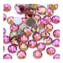 Swiovsky-diamantes de imitación para decoración de uñas, Cristal AB no HotFix, parte posterior plana, piedras para uñas 2024 - compra barato