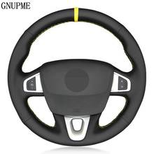 Steering Wheel Cover DIY Black Genuine Leather Car Steering Wheel Covers For Renault Megane 3 (Coupe GT) RS 2010-2016 2024 - buy cheap