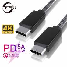 FUS 100W USB C To Type C Cable USB-C PD Fast Charger Cord Type-c Cable for Xiaomi Mi 10 Pro Samsung S20 Macbook IPad Huawei 2024 - buy cheap