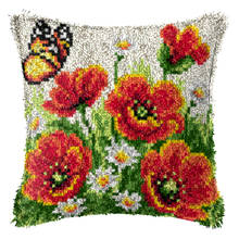 Flowers carpet embroidery sale sets latch hook pillow cross-stitch pillow do it yourself latch hook rug kits tapestry kits hobby 2024 - buy cheap