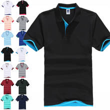 Рубашка-поло мужская с коротким рукавом, брендовая Повседневная хлопковая дышащая майка, топ для гольфа, тенниса, 3XL, на лето 2024 - купить недорого