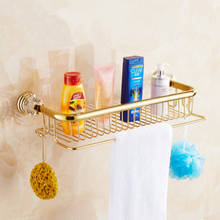 Vidric luxo cristal de bronze ouro banho shampoo titular toalha ganchos acessórios do banheiro banho ferragem el7089 2024 - compre barato