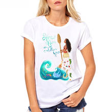 Camiseta de Moana Ocean para mujer, Blusa de manga corta con estampado de dibujos animados, color blanco nuevo, 2020 2024 - compra barato
