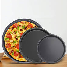 Non-Stick Carbon Steel Pizza Pan Oven Baking Trays Mold Microwave Cake Pan Dish Mould Patisserie Tarte Pie Sapan Tools 2024 - buy cheap