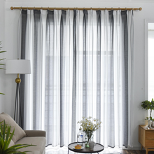 Listra moderna sheer cortina para sala de estar quarto cortinas para a cozinha tule para tratamento janela 2024 - compre barato