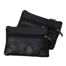 Men Women Coin Key Soft Holder Zip Leather Wallet Pouch Bag Purse Gift New Fashion Black Mini Coin Holders 2024 - buy cheap