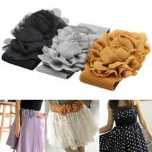 Women's Fashion Double Rose Flowers Elastic Stretch Waist Belt Wide Stretch Waistband 2024 - buy cheap