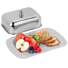Stainless Steel Butter Cheese Dish Tray Box Food Storage Dessert Container Keeper With Lid Butter Dish Snack Box Household 2024 - buy cheap
