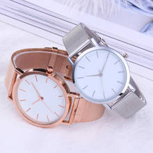 Relógio de pulso feminino ouro rosê, relógio de pulso feminino simples quartz 2024 - compre barato