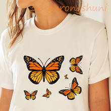 Camiseta con estampado de mariposa para mujer, blusa blanca de manga larga para mujer, ropa Harajuku de cuello redondo para mujer 2020 2024 - compra barato