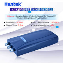 Hantek-osciloscopio Virtual Digital DSO2150, 2 canales, 60MHz, ancho de banda, 2 canales, PC, USB, 150MSa/s, 23 funciones Vi original 2024 - compra barato