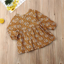 Toddler Baby Girls Clothes Floral print round neck autumn kids newborn lovely long sleeve Long Sleeve cotton Dresses one pieces 2024 - buy cheap