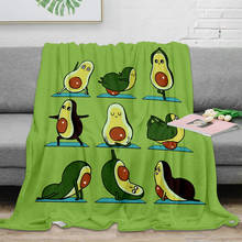 Avocado Yoga Throw Blanket  Warm Microfiber Blanket Funny Design Avocado Yoga Coral Fleece Fabric  Blanket For Bedroom in Stock 2024 - buy cheap