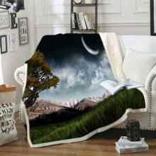 Throw Blanket Foggy Mountain Sherpa Blanket for Bed Coniferous Tree Soft Plush Bedspreads Nature Thin Quilt 2024 - buy cheap