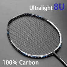 Raquete de badminton super leve, raquete de fibra de carbono 8u 62g g5, 22-32lbs para esportes ofensivos com bolsas, velocidade, para adultos 2024 - compre barato