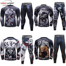 Mma conjunto camisa de boxe compressão jerseys calças impressão 3d bjj rashguard kickboxing t-shirts apertadas calças muay thai fightwear 2024 - compre barato