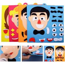 Crianças diy emoção adesivos quebra-cabeça brinquedos 3d desenhos animados expressão facial aprendizagem brinquedos educativos para crianças arte desenho artesanato kit 2024 - compre barato