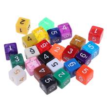 25Pcs Plastic Dice D6 Sided Number Dice for D&D RPG MTG Board Game Toy DIY 2024 - buy cheap