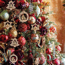 3D Wooden Christmas Tree DIY Pendants Ornament Decals Hanging Home Desk Drop Ornaments Decoration Xmas Gift 2024 - buy cheap